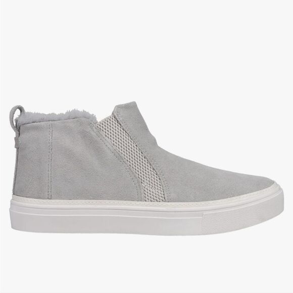 Tom's Paxton Bryce Slip on Suede Sneaker with Fur Trim in Grey Size 8.5 - Picture 1 of 15
